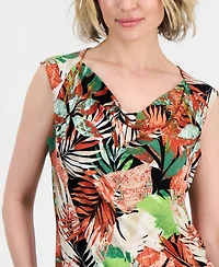 Kasper Women's Printed Sleeveless Cowl-Neck Top