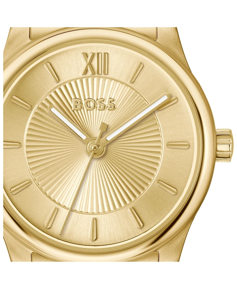 Hugo Boss Women's Graceful Mina Quartz Ionic Plated Thin Gold Steel Watch, 25mm