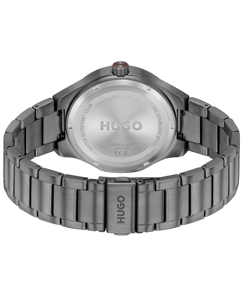 Hugo Boss Men's Lit Quartz Ionic Plated Grey Steel Watch, 42mm