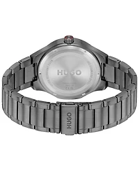 Hugo Boss Men's Lit Quartz Ionic Plated Grey Steel Watch, 42mm