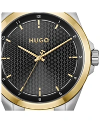 Hugo Boss Men's Seam Quartz Stainless Steel Ionic Plated Thin Gold Steel Watch, 42.5mm
