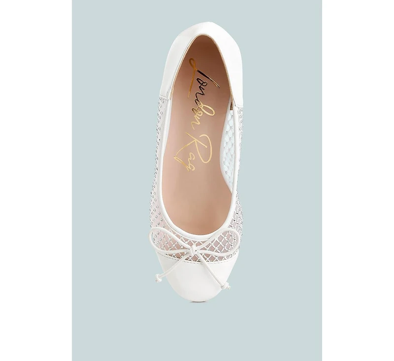 Tudum Rhinestone Detail Mesh Ballerinas