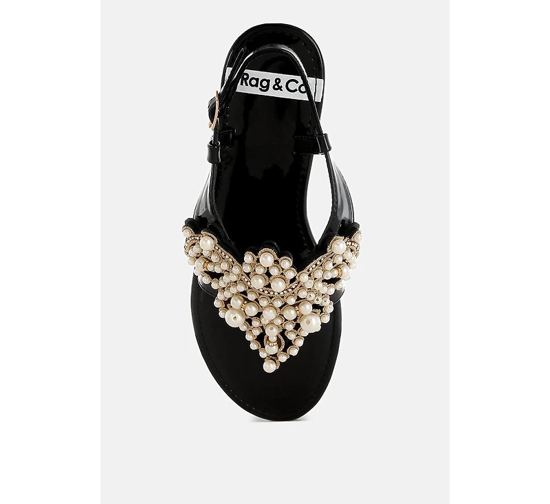 Zalata Pearl Studded Flats