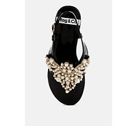 Zalata Pearl Studded Flats