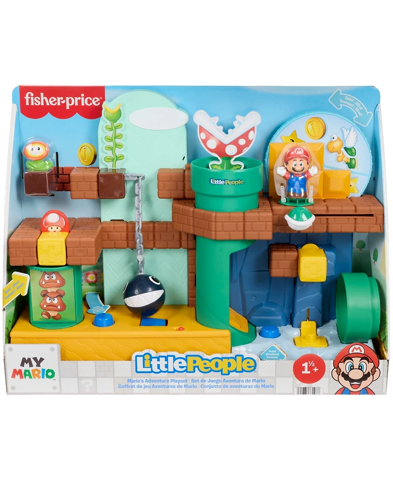 Fisher Price Little People My Mario Adventure Playset, Musical Toddler Toy with 2 Figures