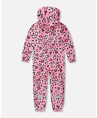 Deux par Baby Girls Rain One-Piece Polyurethane Pink Heart Print