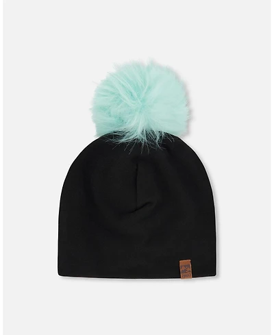 Deux par Girl Stretch Jersey Hat with Pompom - Toddler|Child
