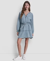 Dkny Jeans Women's V-Neck A-Line Dress