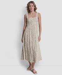 Dkny Jeans Women's Seamed Tank Square Neck Dress