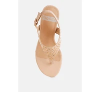 Sappho Studded Thong Toe Wedges