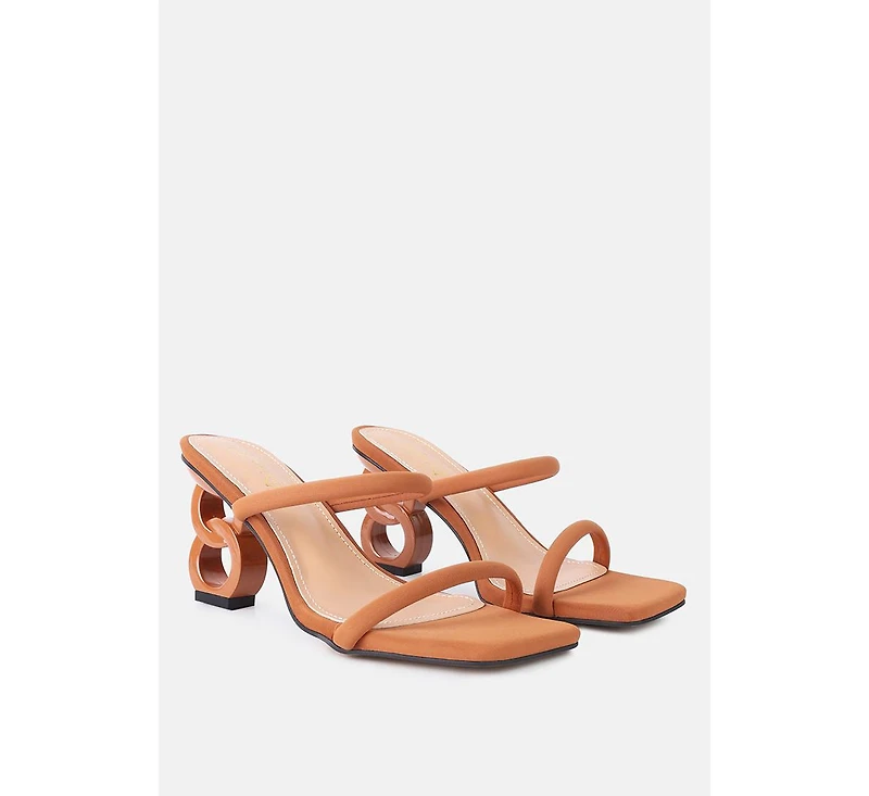 Womens Downtown Double Strap Fantasy Heel Sandals