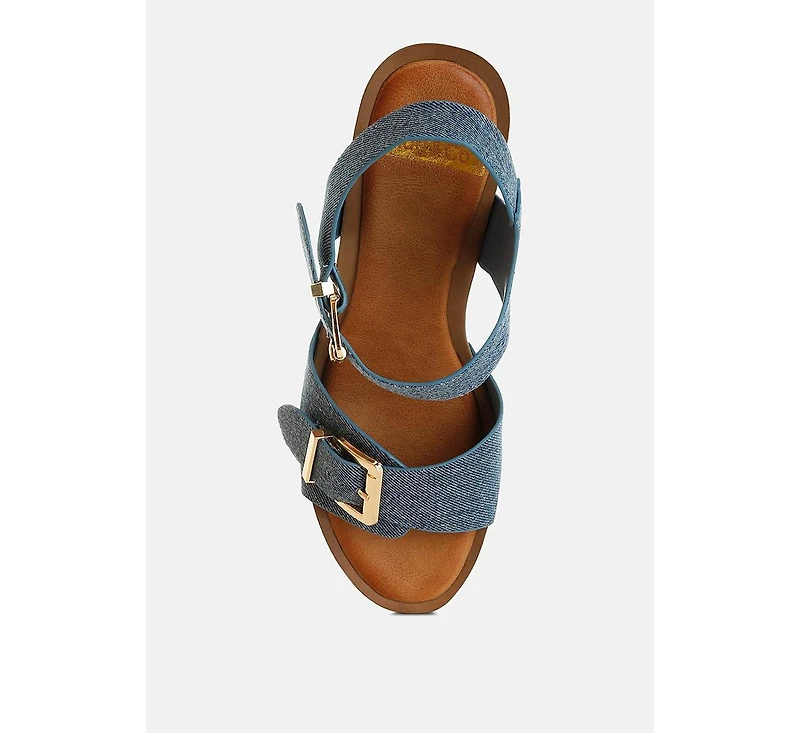 Vipasa Studded Denim Clog Sandals
