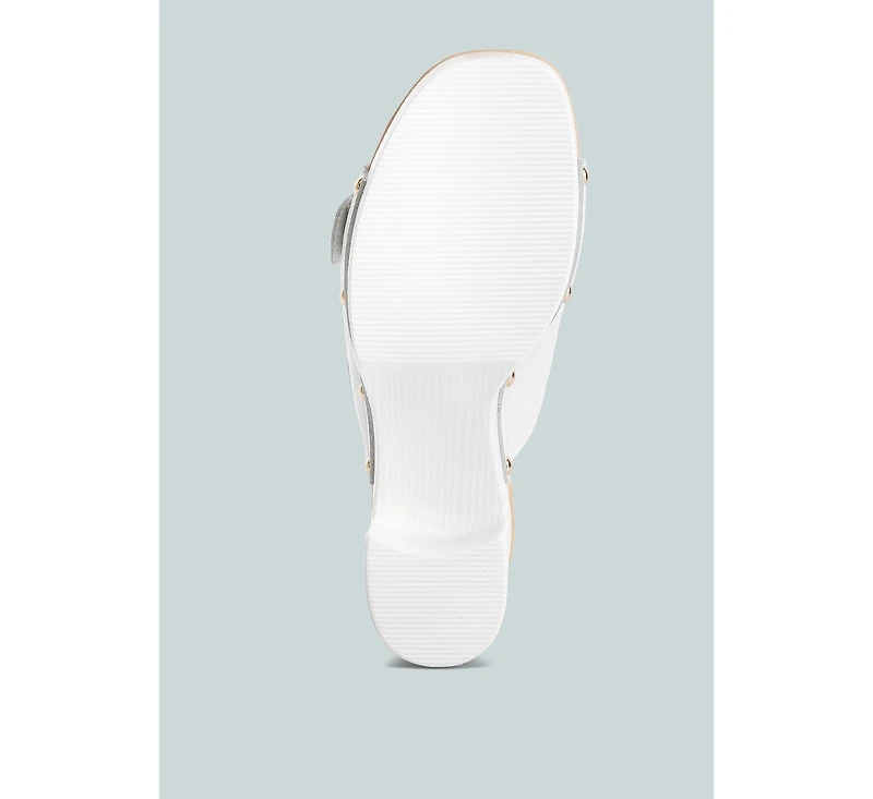 Kenna Dual Buckle Strap Sandals White