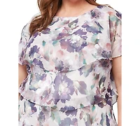 Sl Fashions Plus Embellished Tiered Midi Dress