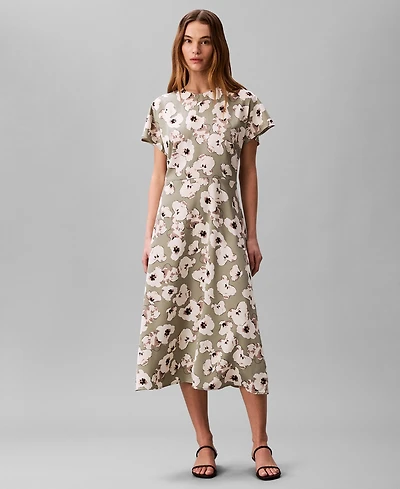 Calvin Klein Women's Crewneck Midi Dress