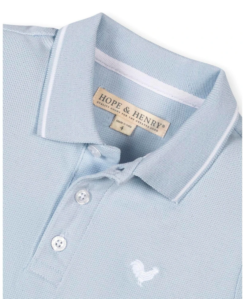 Hope and Henry Toddler Boys' Organic Short Sleeve Knit Pique Polo Shirt