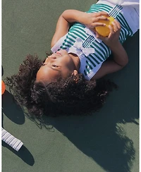 Hope & Henry Girls Organic Button Front Sweater Tank with Bows