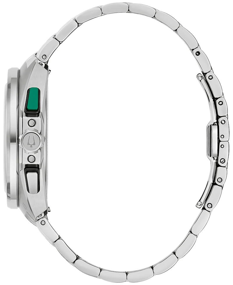 Bulova Men's Racing Racer Silver-Tone Stainless Steel Bracelet Watch 42mm