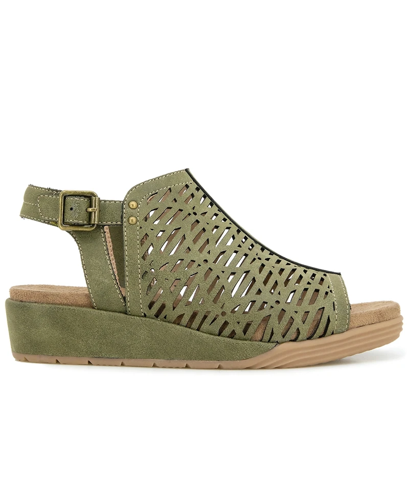 Jbu Women's Tessa Shooties Round Toe Wedge Sandals