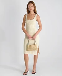 French Connection Women's Nellis Square Crochet Knit Midi Dress
