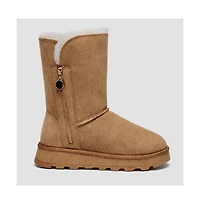 Pazstor Women's Shearling and Suede Winter Boots CY2466