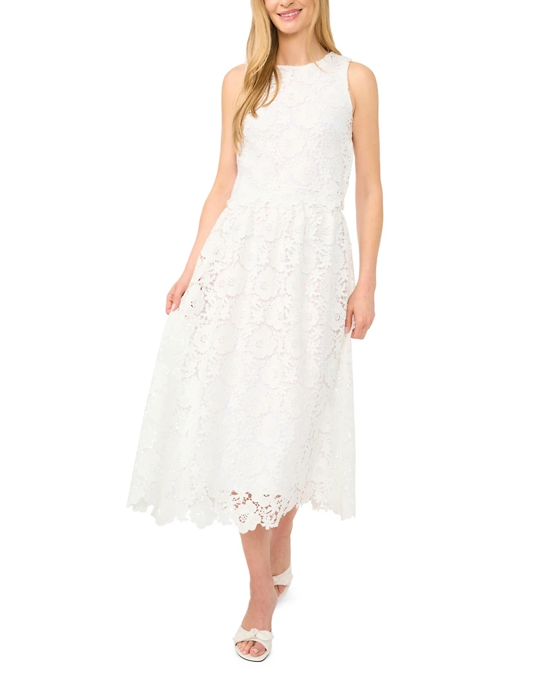 CeCe Women's Lace Crew Neck Top