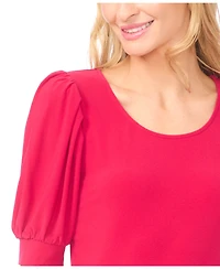 CeCe Women's Shirred Scoop-Neck 3/4-Sleeve Knit Top