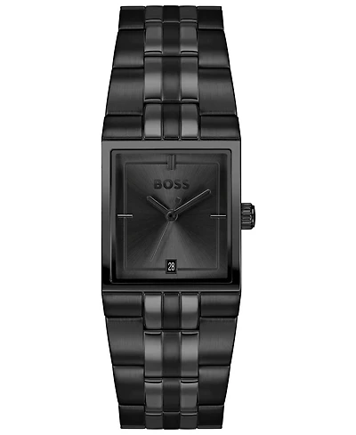 Hugo Boss Men's Strivo Quartz Ionic Plated Black Steel Watch, 25.6mm