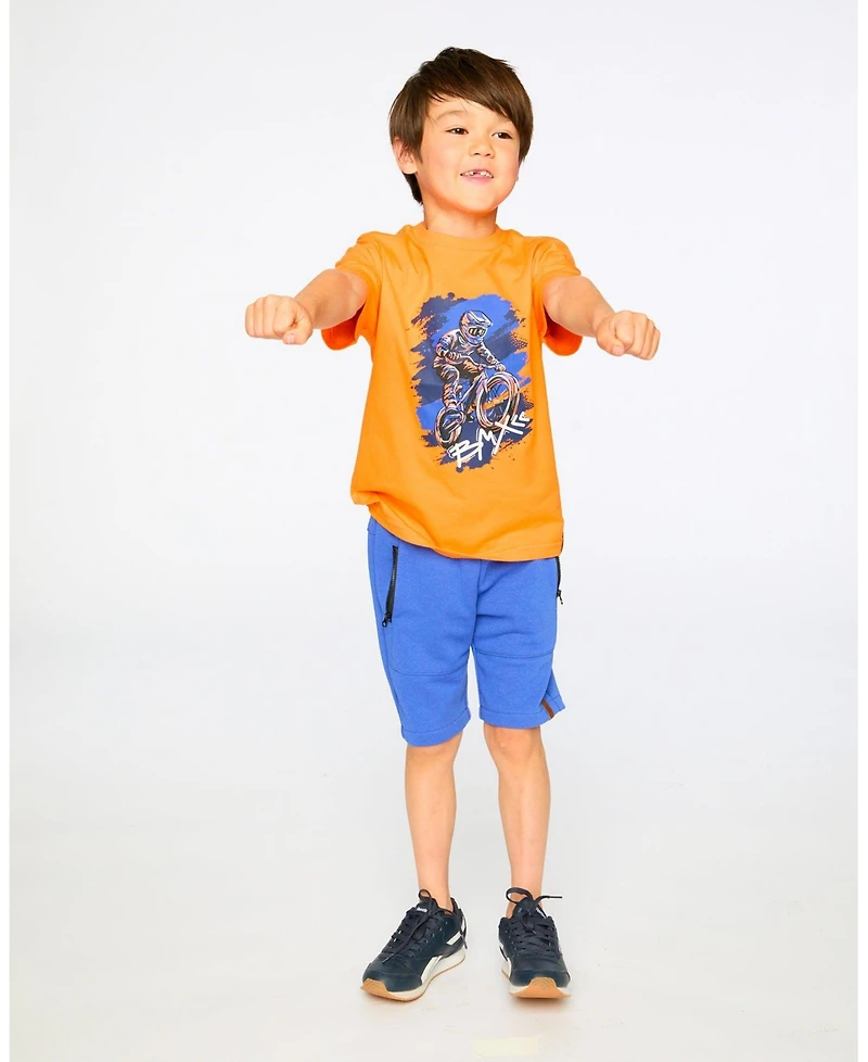 Deux par Big Boys French Terry Shorts with Cross Seams Royal Blue