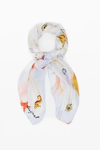 Desigual Women's Rectangular foulard charms