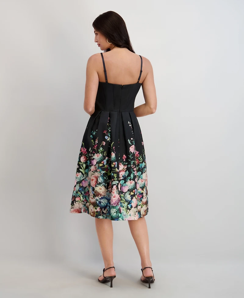 Siena Women's Printed Sweetheart Neck Dress