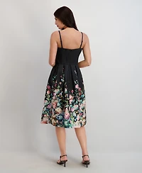 Siena Women's Printed Sweetheart Neck Dress