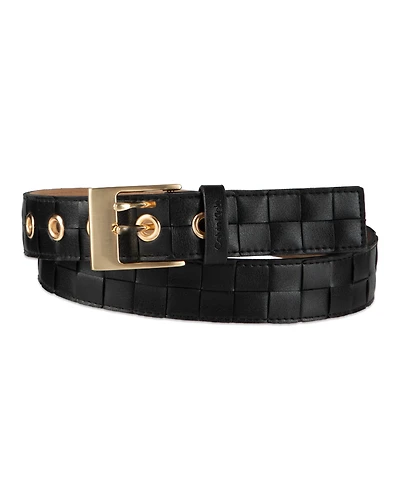 Calvin Klein Box-Woven Harness Buckle Belt