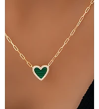 Mint & Lily Dainty Heart Paperclip Necklace 18k Gold Plated Sterling Silver