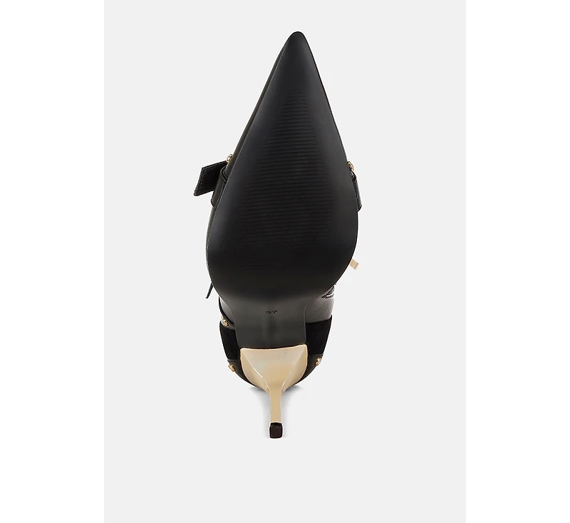 London Rag Women's Medira Pointed Toe Embellished Stiletto Boots