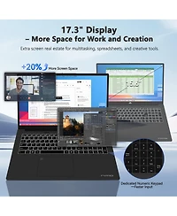 Nimo 17.3" Ai Laptop, Amd Ryzen 9 Hx 370(50 Tops Npu), Radeon 890M, 32GB Ram 1TB Ssd, DDR5, 144Hz, Pd 100W Usb-c 4.0,