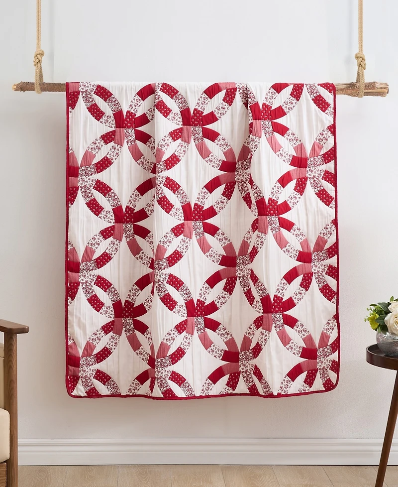 Greenland Home Fashions Wedding Ring Reversible Jacquard Woven Throw, 50" x 60"