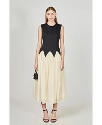 endless rose Women's Contrast color midi dress