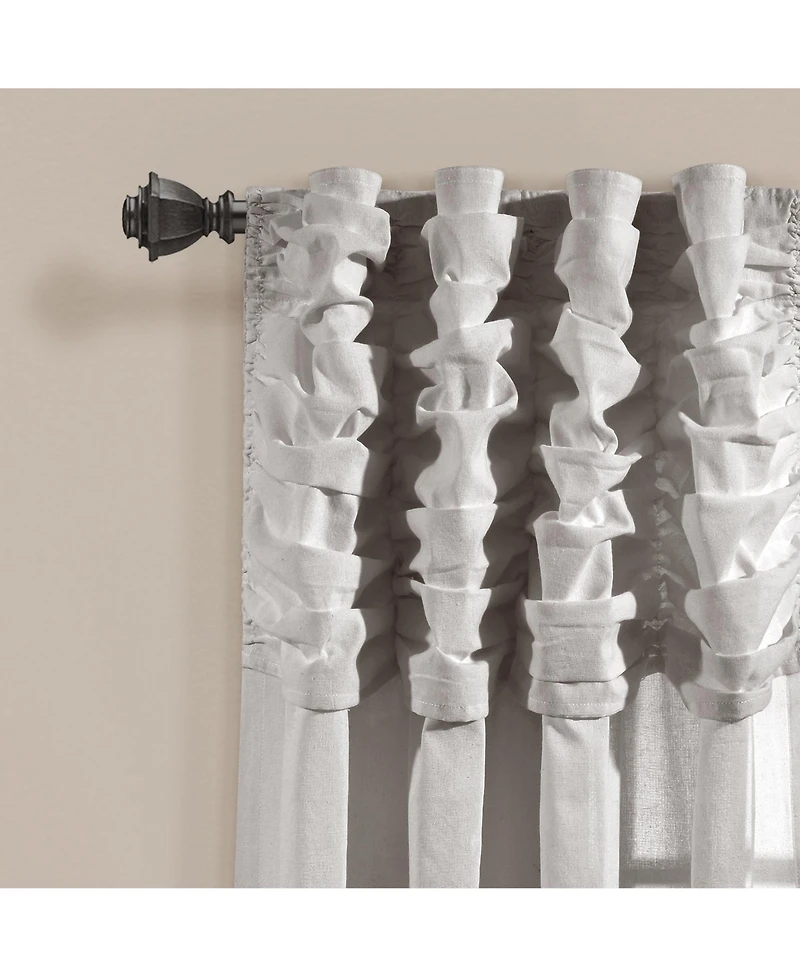 Lush Decor Ruched Waterfall Linen Textured Window Curtain Panel Single 52"W x 84"L Off Light Gray - Gray Curtains For Bedroom