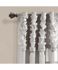 Lush Decor Ruched Waterfall Linen Textured Window Curtain Panel Single 52"W x 84"L Off Light Gray - Gray Curtains For Bedroom