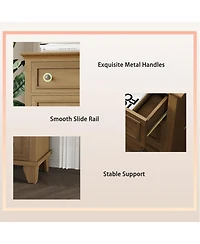 gaomon 6-Drawer Dresser, Wooden Storage Chest with Metal Handles
