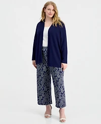 Ak Anne Klein Plus Open-Front Cardigan