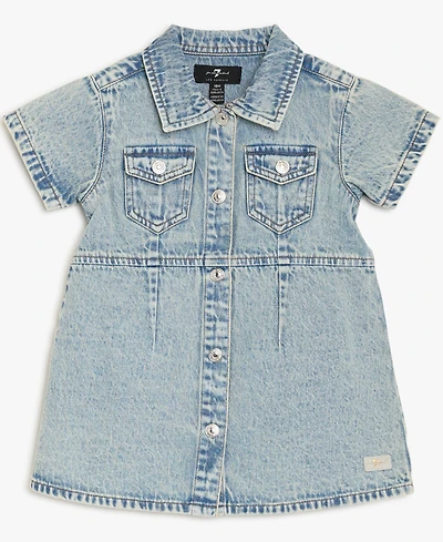 7 For All Mankind Baby Girls' Collared Denim Dress