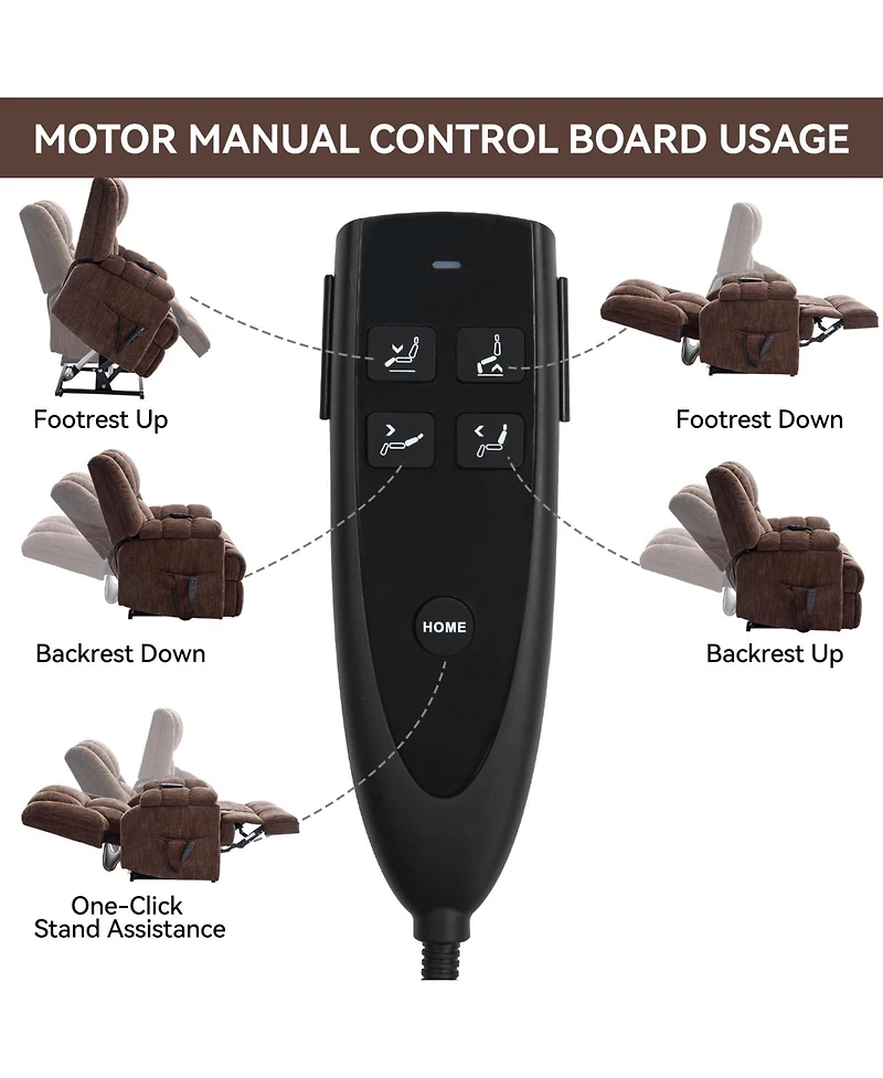 Clihome Power Lift Recliners, Dual Motor Heat Massage Infinite Position Recliner Chair