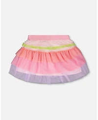 Deux par Big Girls Mesh Skirt with Multicolor Frills