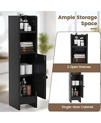 Volenca Space-Saving Corner Bathroom Slim Cabinet with Door and Adjustable Shelf