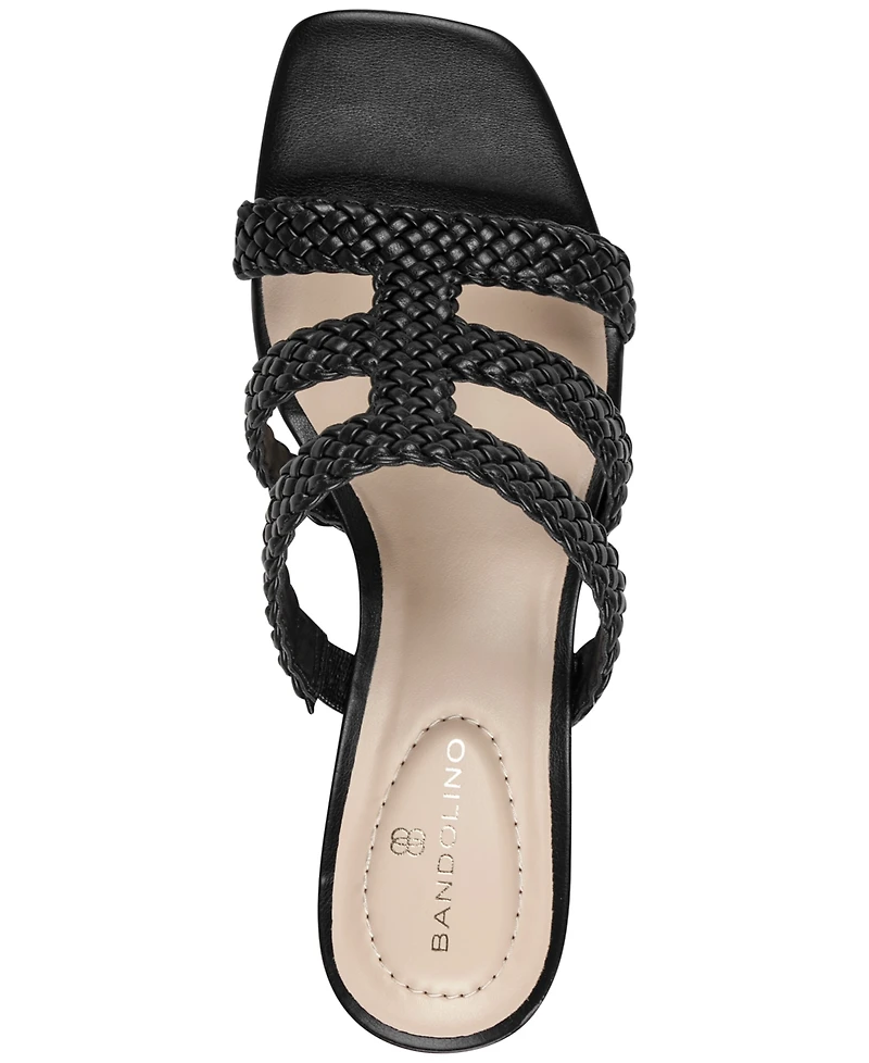 Bandolino Women's Mumm Woven Square Toe Dress Sandals