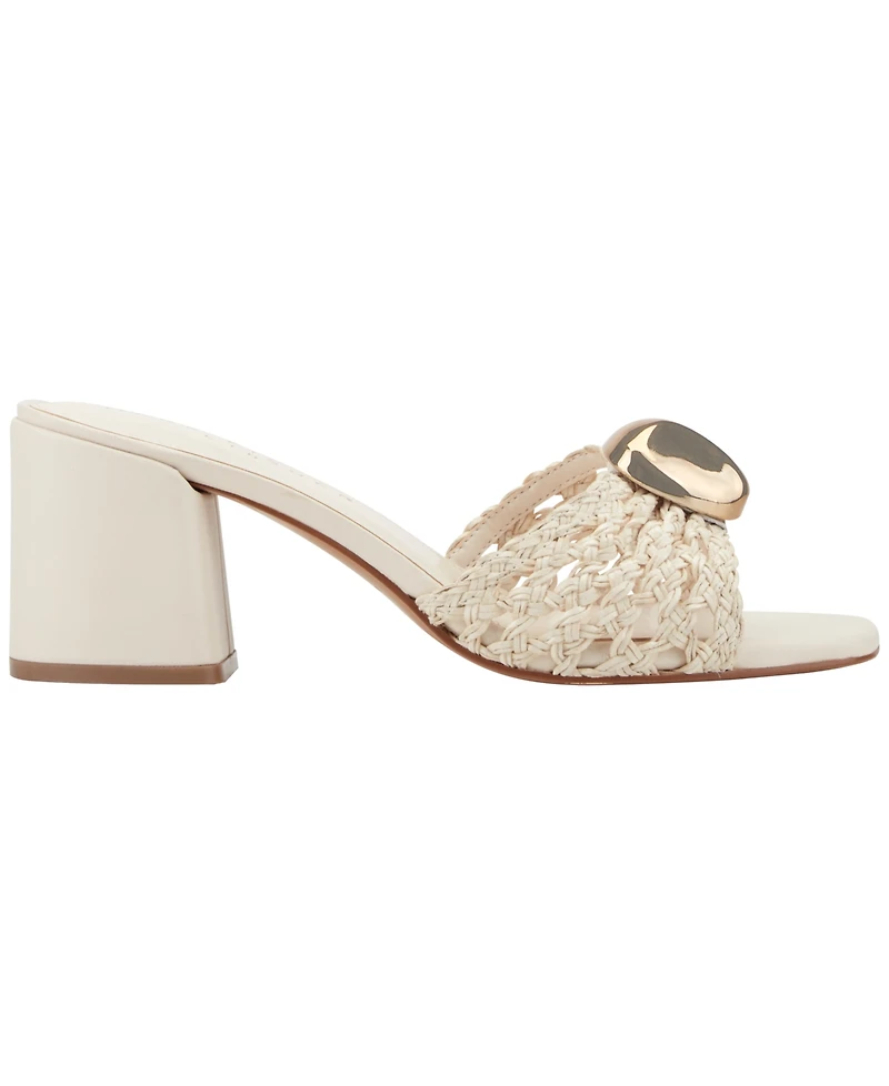 Marc Fisher Ltd Women's Farrel Woven Slip-On Block Heel Dress Sandals