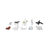 Safari Ltd. Hand-Painted Mini Arctic Animal Figurines Including Polar Bear, Arctic Fox, Husky & Beluga Whale