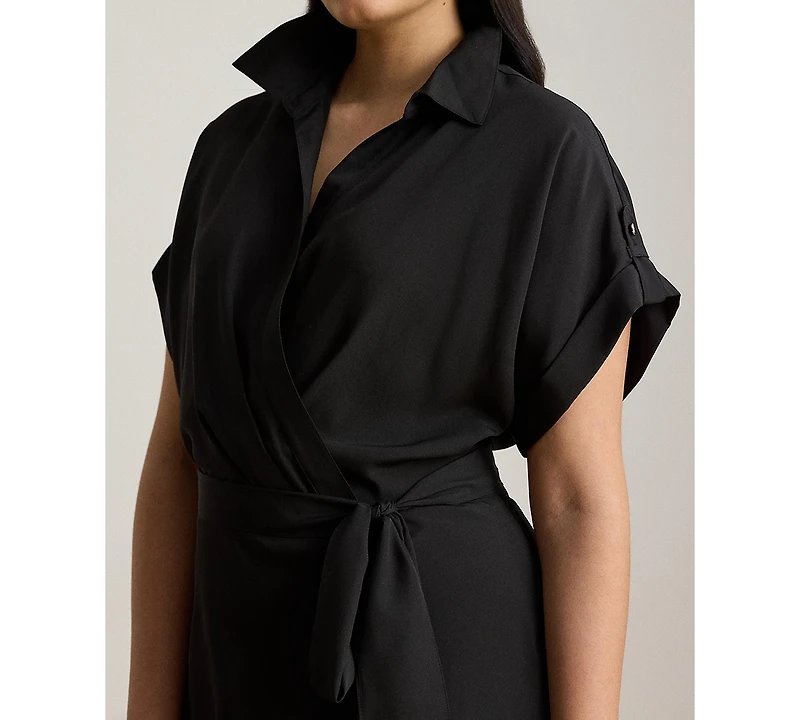 Lauren Ralph Lauren Plus Size Collared Neck Dress